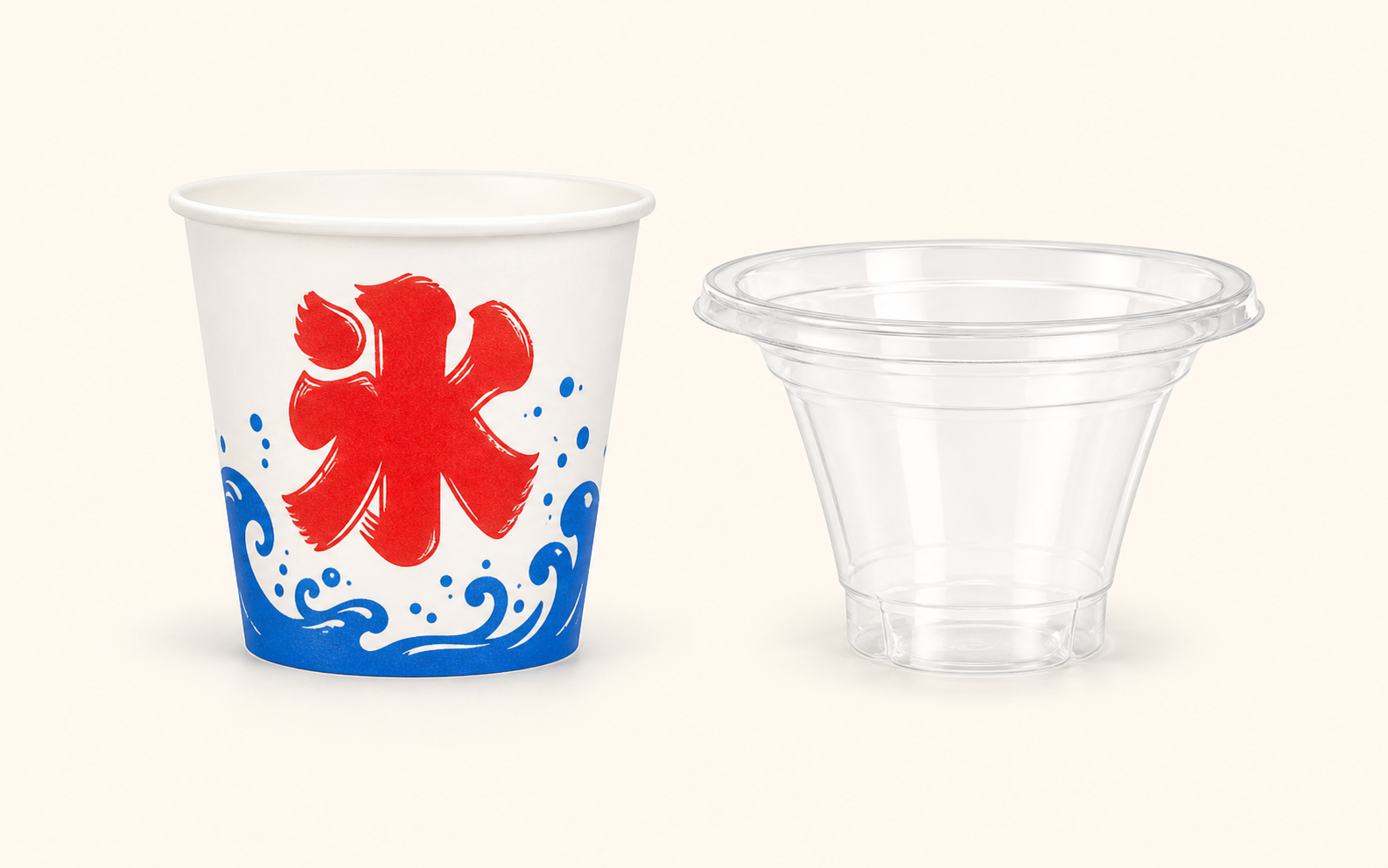 かき氷カップとクリアカップ